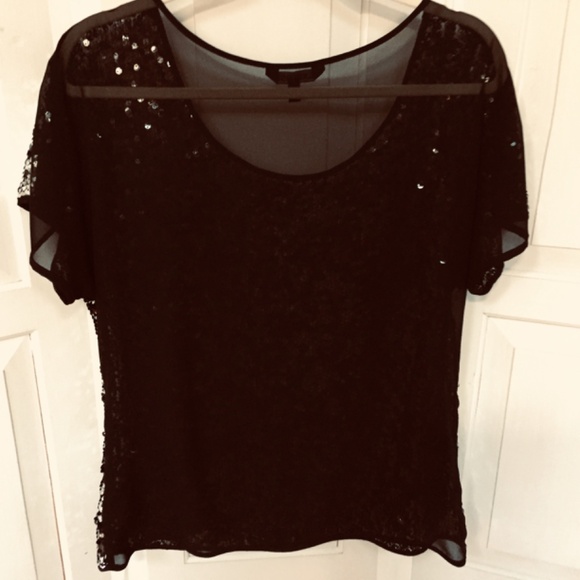Express Black and Silver Sequin Top - Picture 13 of 15